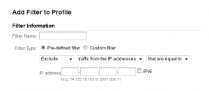 Google Analytics Filter